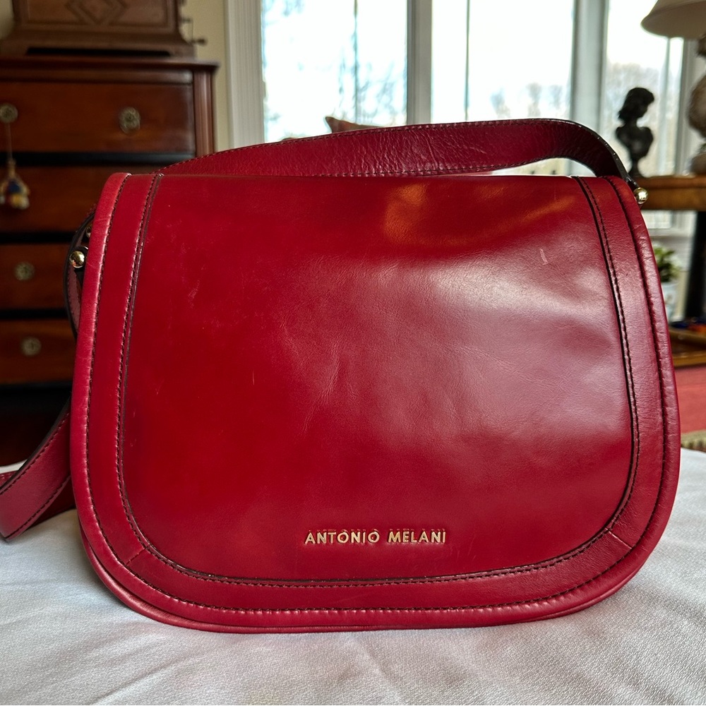 Antonio Melani Red Leather Crossbody
